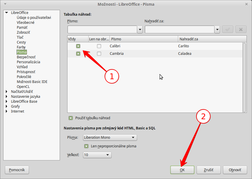 Možnosti - LibreOffice - Písma_005